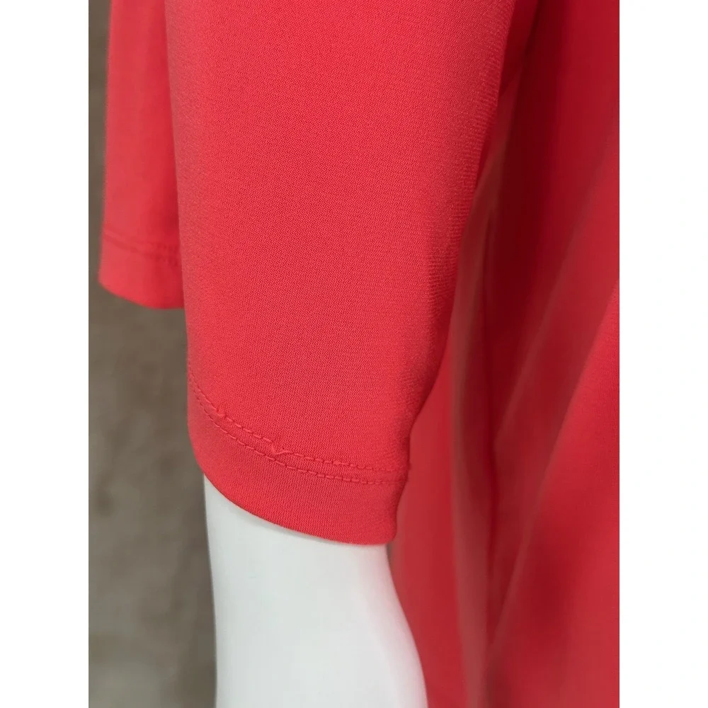 Michael Kors Top Womens 3X Coral Cold Shoulder‎ Gold Chain Accent Flowy Party